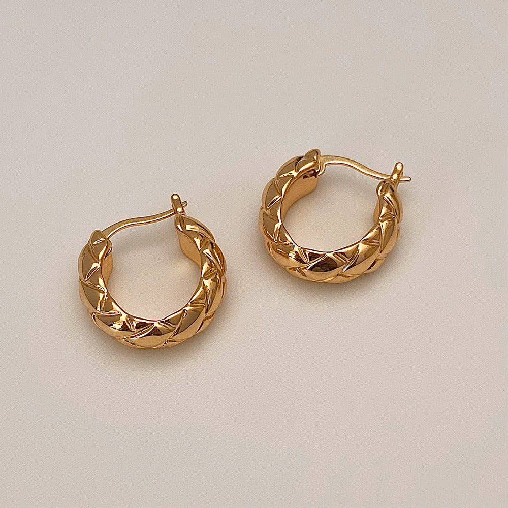 Coco Classic Style Gold Hoop Earrings JLT12698