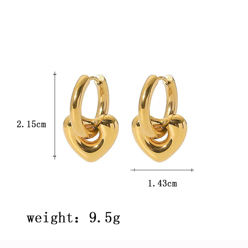 Love Drip Danglers Gold Hoop Earrings JLT12752