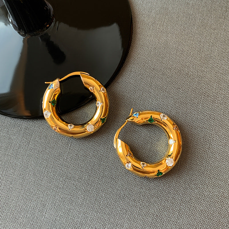 Enchanted Garden Gold Hoop Earrings JLT12884