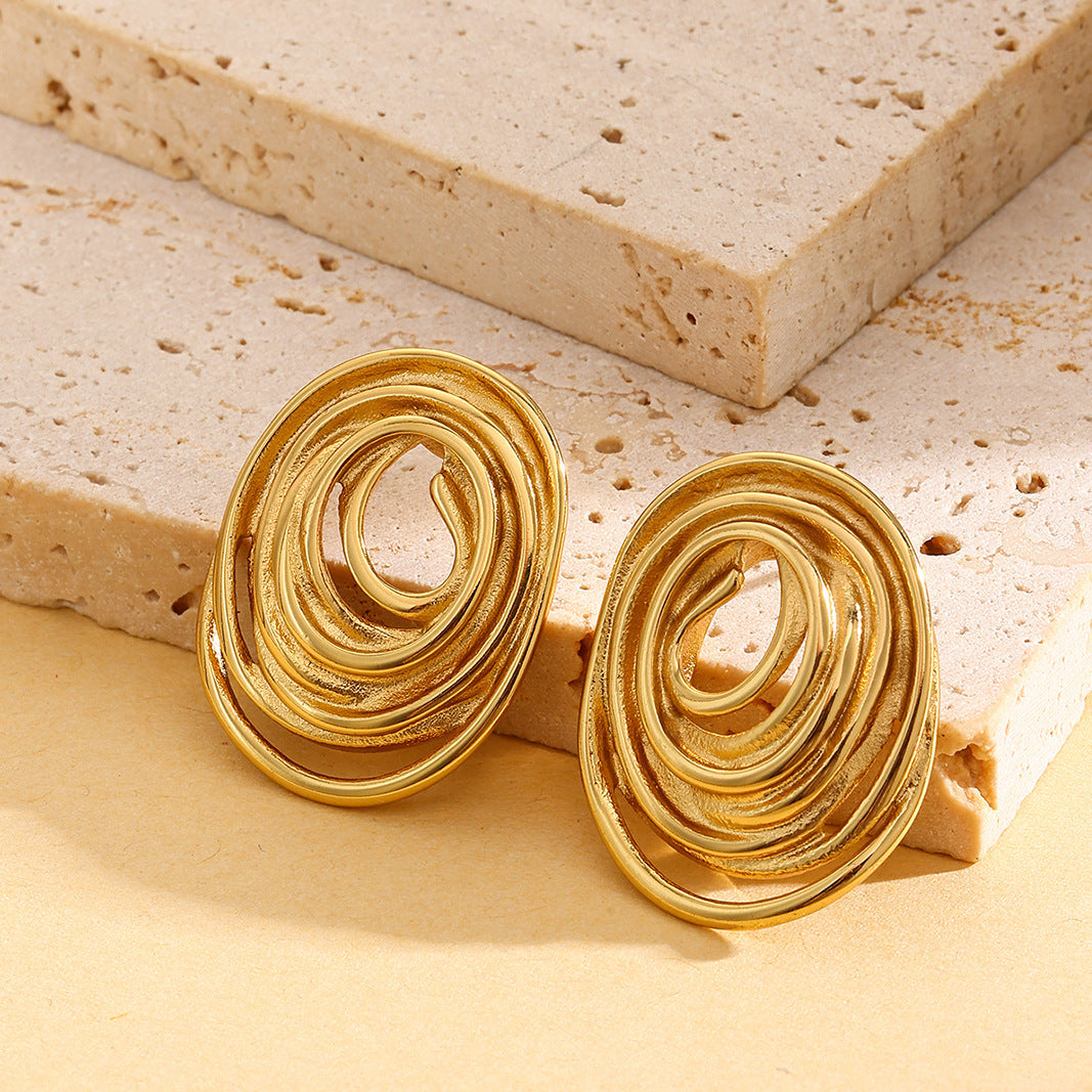 Elliptical Multi Funnel Statement Earrings JLT13009