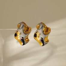 Artistic Gold and Silver Wave Earrings JLT13067