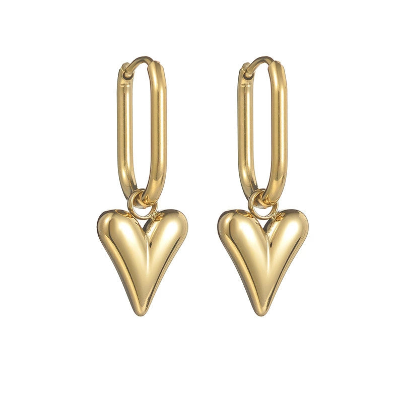 Romantic Gold Heart Drop Earrings Ð Timeless Charm JLT13075