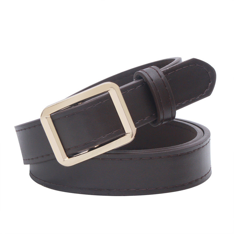 Square Shaped Silver Buckle Black Belts JLTHB0228