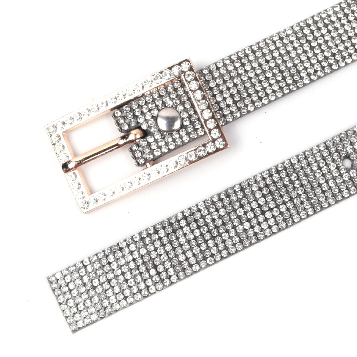 Rectangular Shaped Rhinestone Silver Belts JLTHB0243