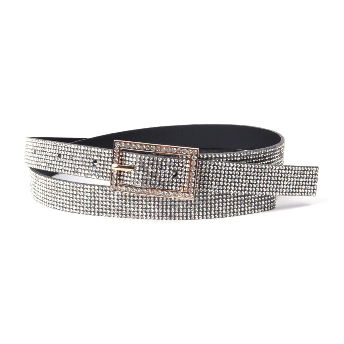 Rectangular Shaped Rhinestone Silver Belts JLTHB0243