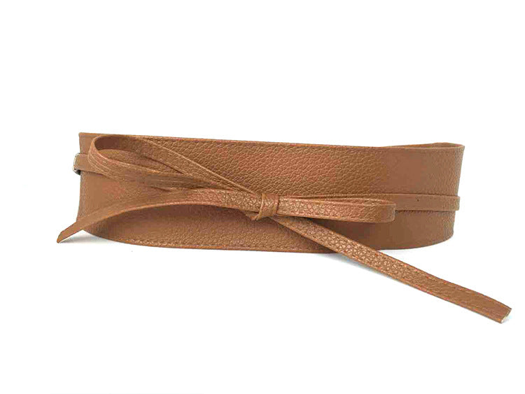 Adjustable Bow Wide Wrap Brown Belts JLTHB0250