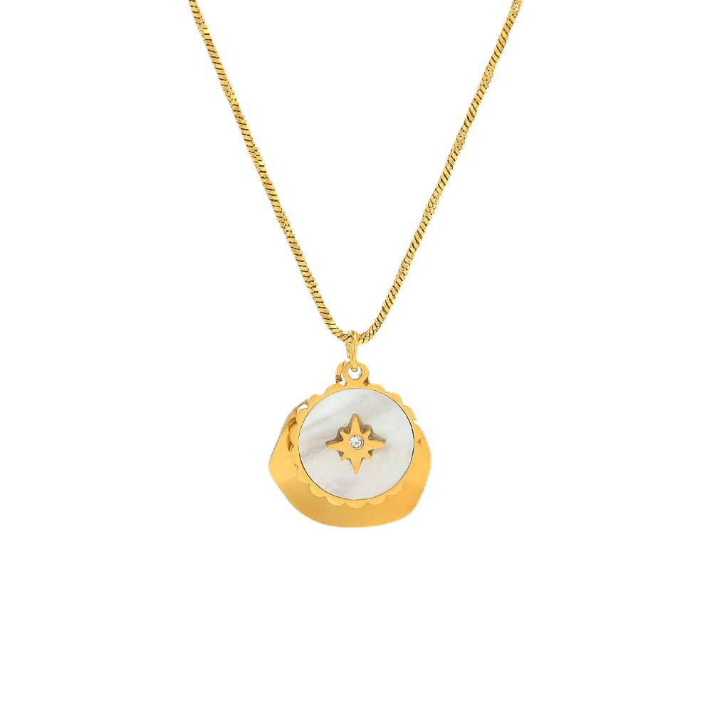 Elegant Gold Necklace with Minimalist Star Charm Pendant JLTN1341