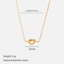 Elegant Gold Chain Necklace with Minimalist Knot Pendant JLTN1357