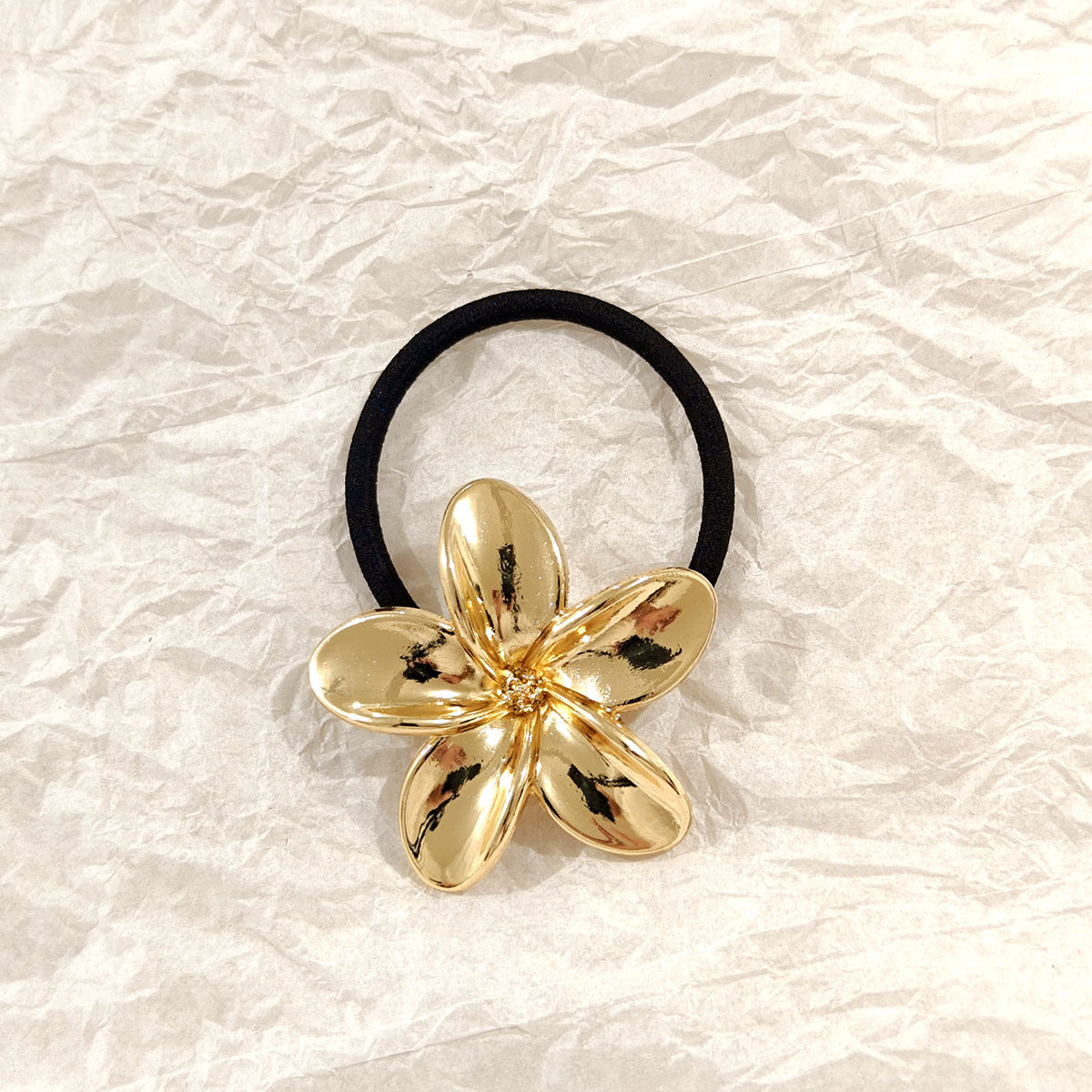 Flower Style Metal Tug Gold Hair Ties JLTS0520