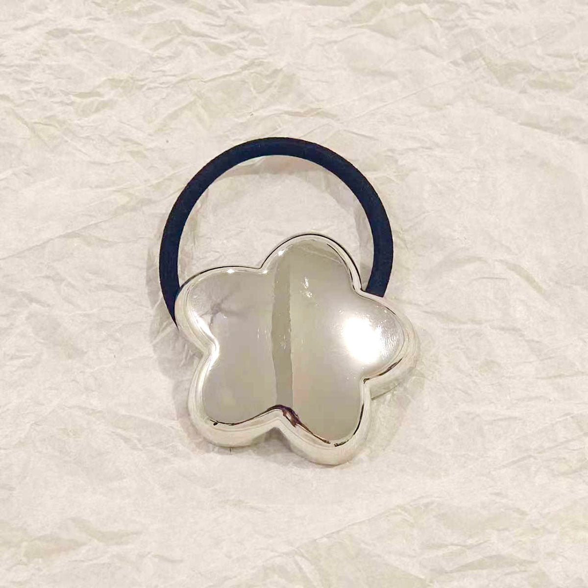 Star Composition Metal Tug Silver Hair Ties JLTS0523