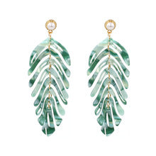 Leaf Dangle Drop Green Earrings jlt12764