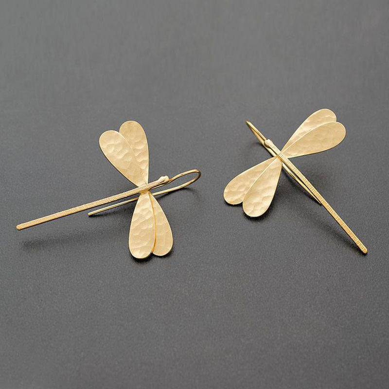 Dragonfly Gold Drop Earrings JLT12788