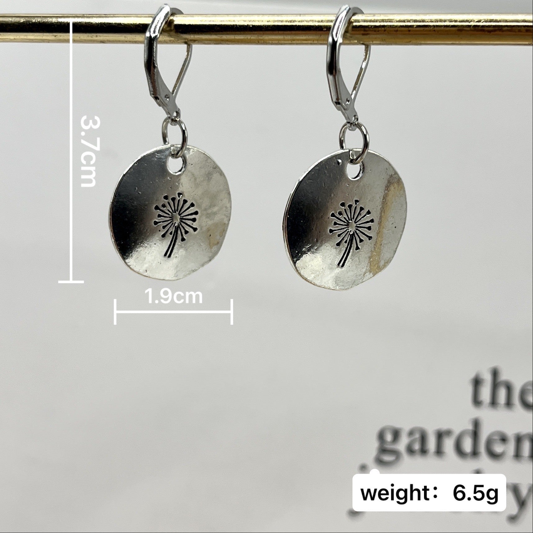 Dandelion Flower Post Silver Drop Earrings JLT12798