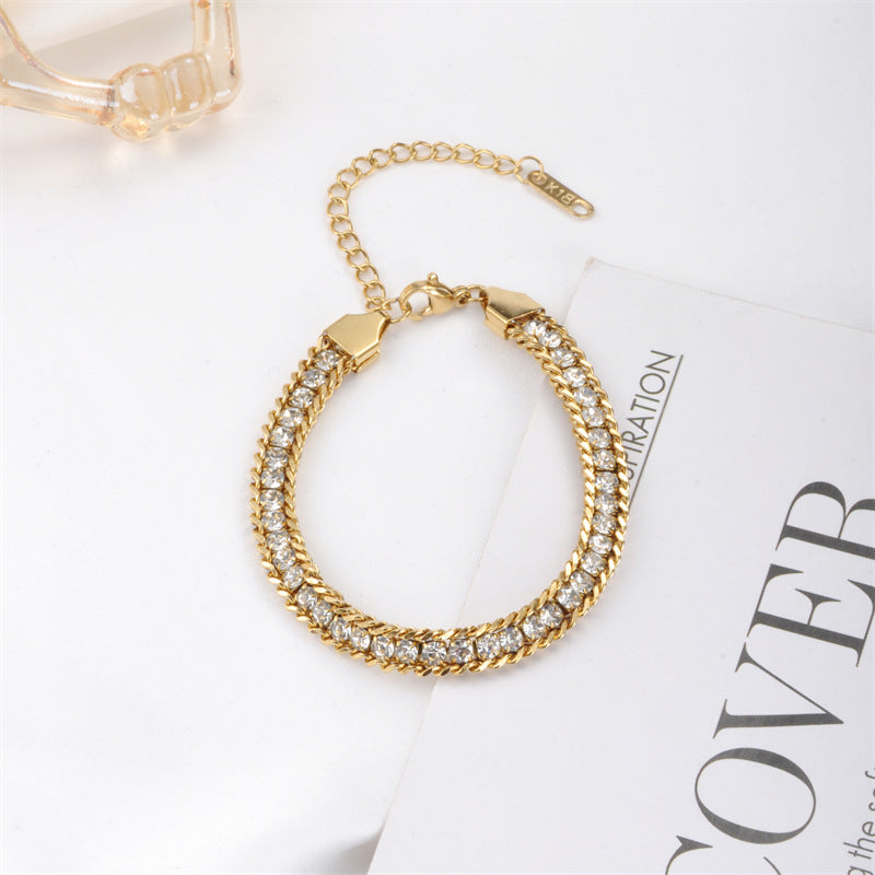 Adjustable Double Chain Link Gold Bracelet JLTB0540