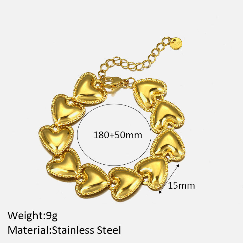 Adjustable Stylish Heart Shaped Gold Bracelet JLTB0570