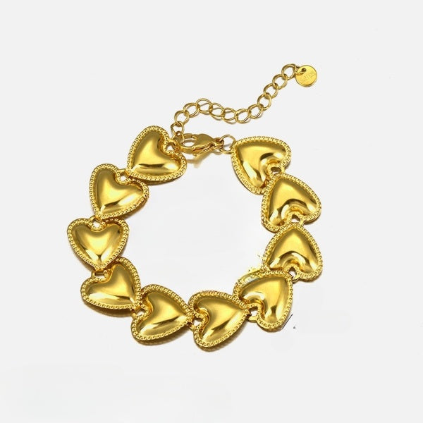 Adjustable Stylish Heart Shaped Gold Bracelet JLTB0570