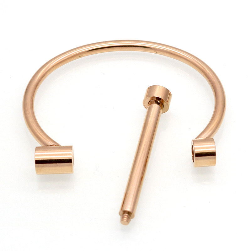 D Shape Bar Screw Rose Gold Bracelet JLTB0596