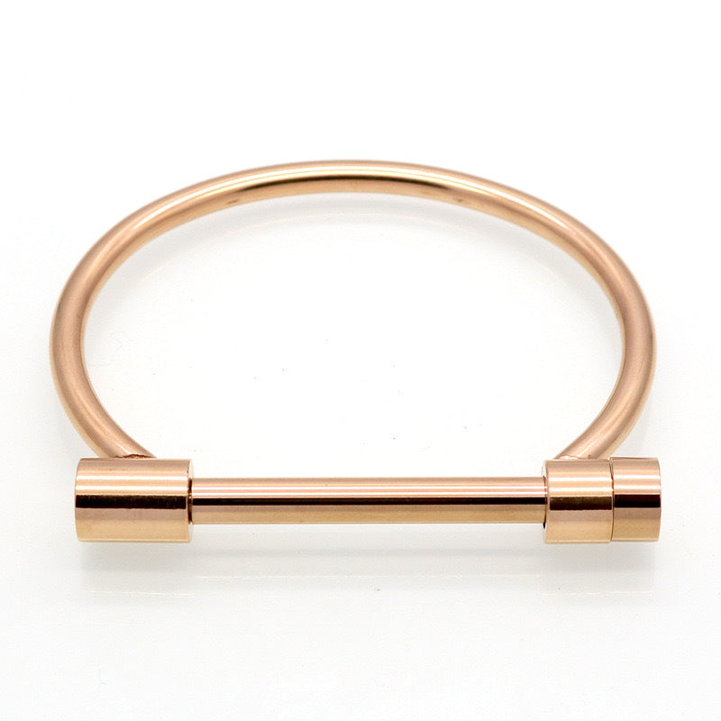 D Shape Bar Screw Rose Gold Bracelet JLTB0596