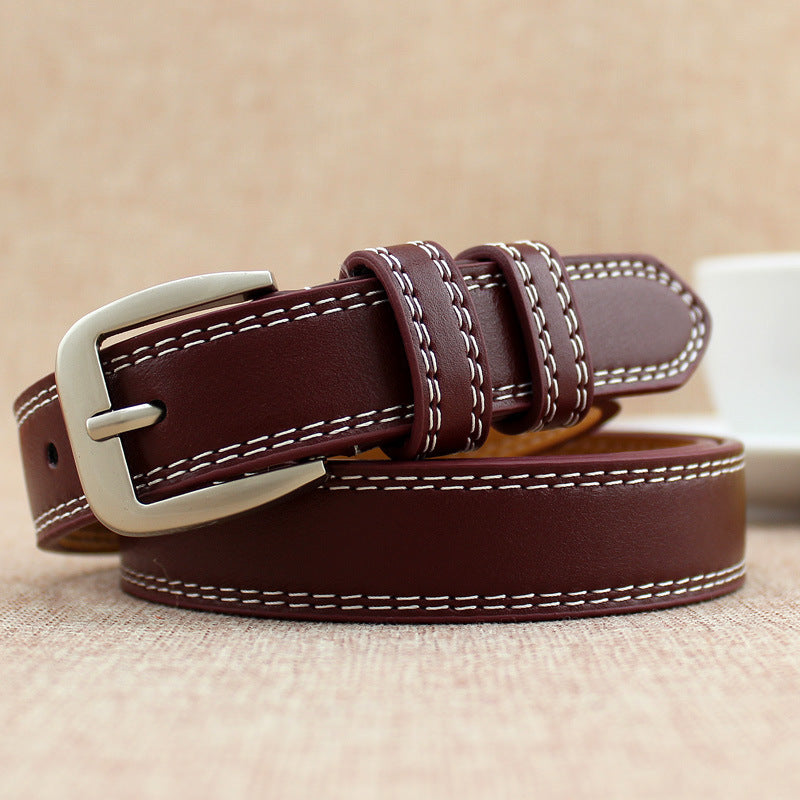 Retro Fashion Pin Buckle Decorative Thin Belt Women