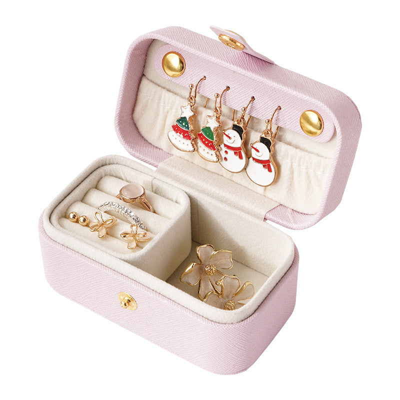 Mini Travel Jewelry Box with Earring Hooks - Compact Organizer for Rings, Earrings, and Accessories