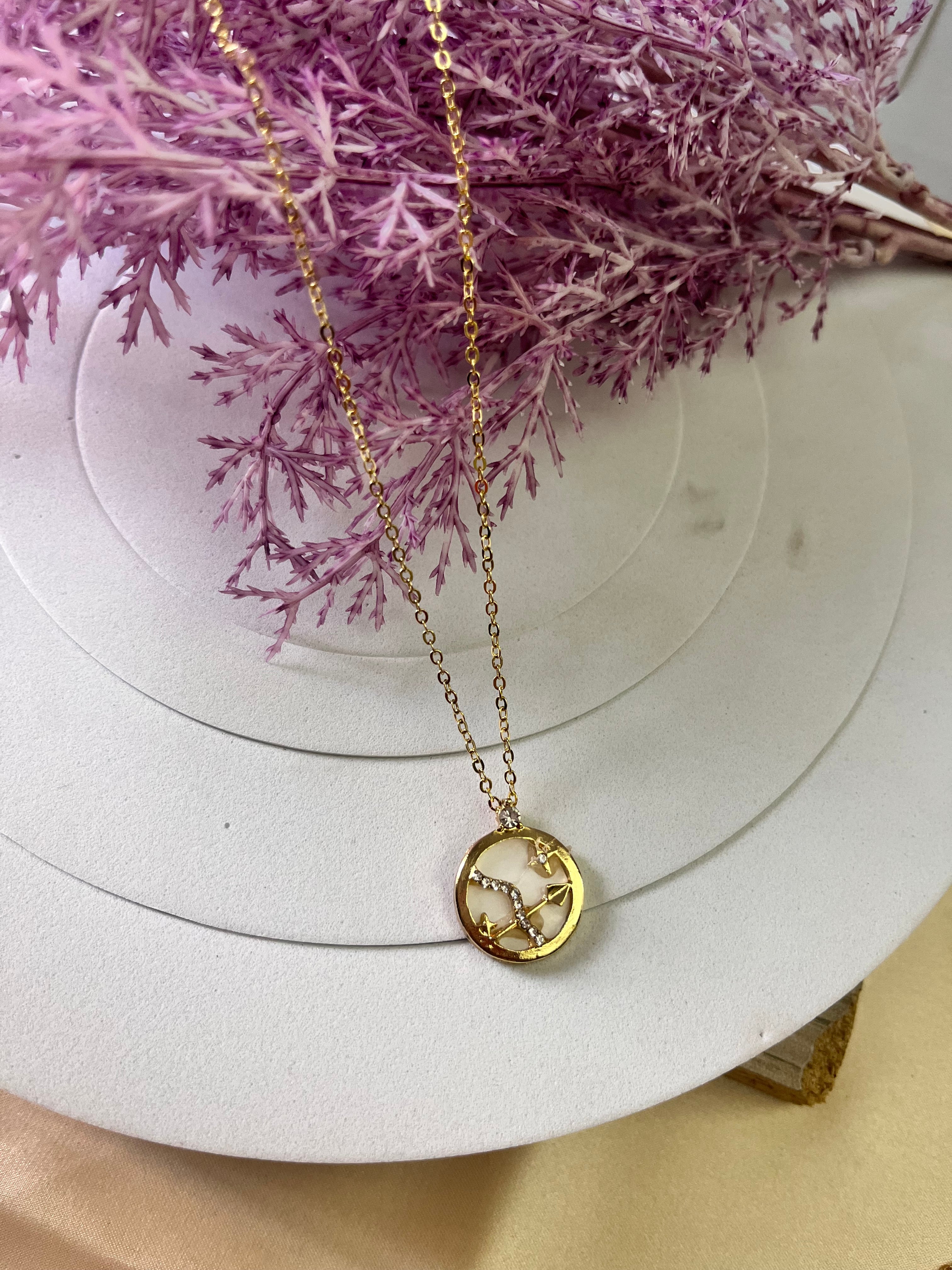 Zodiac-Inspired Gold-Plated Necklace – Astrology Pendant for All Star Signs