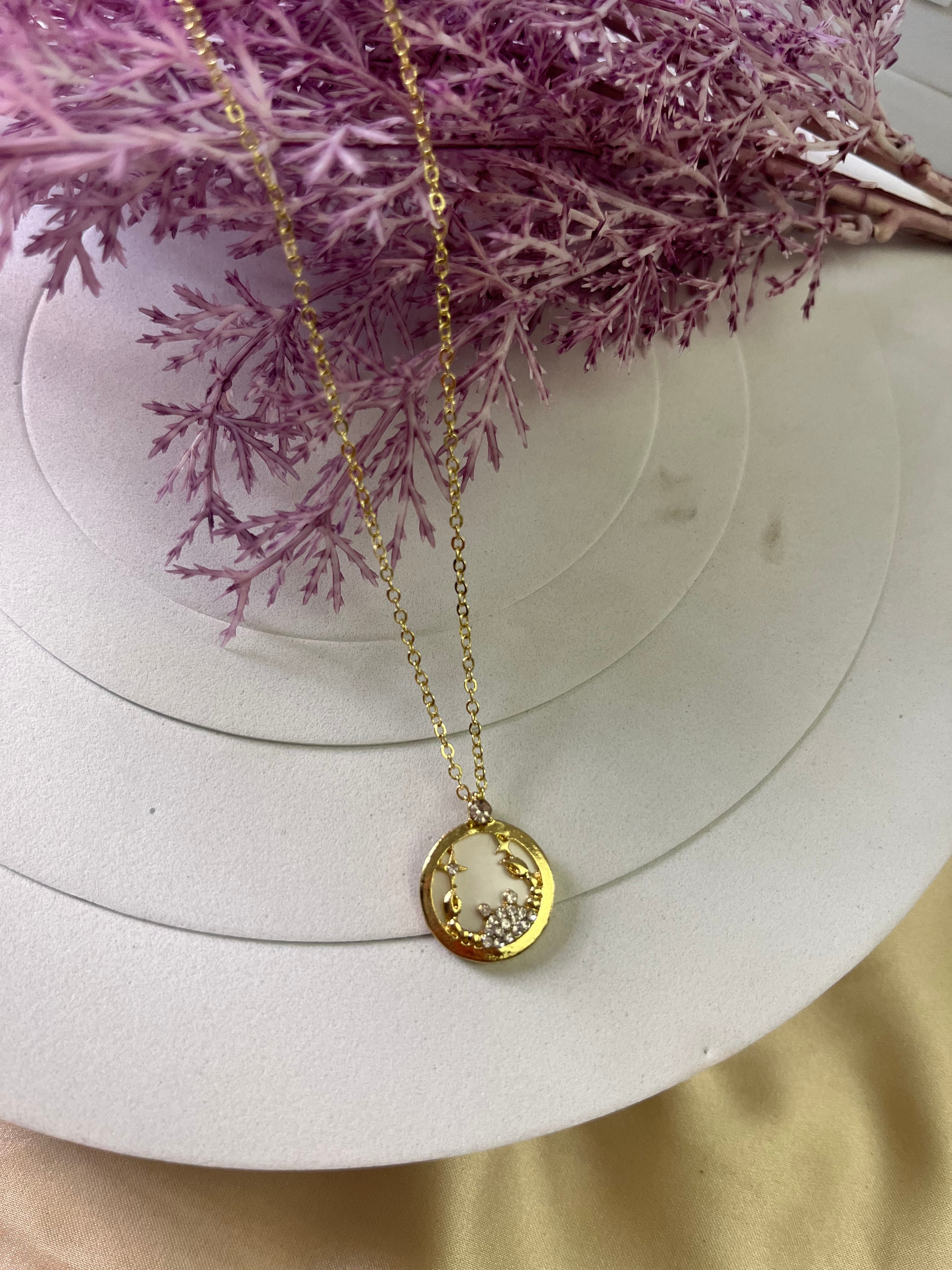 Zodiac-Inspired Gold-Plated Necklace – Astrology Pendant for All Star Signs