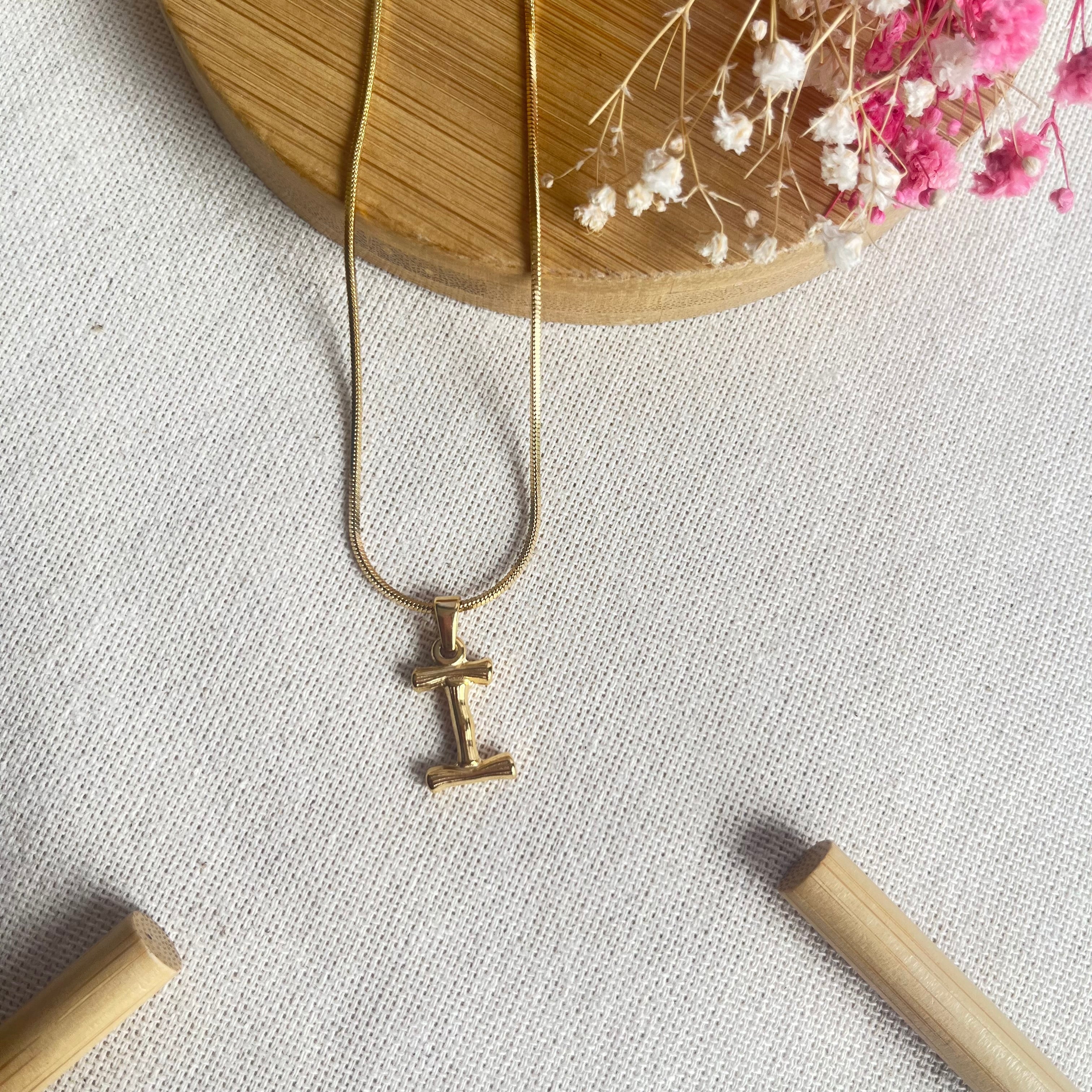 Just lil things Alphabet Artificial Gold necklace