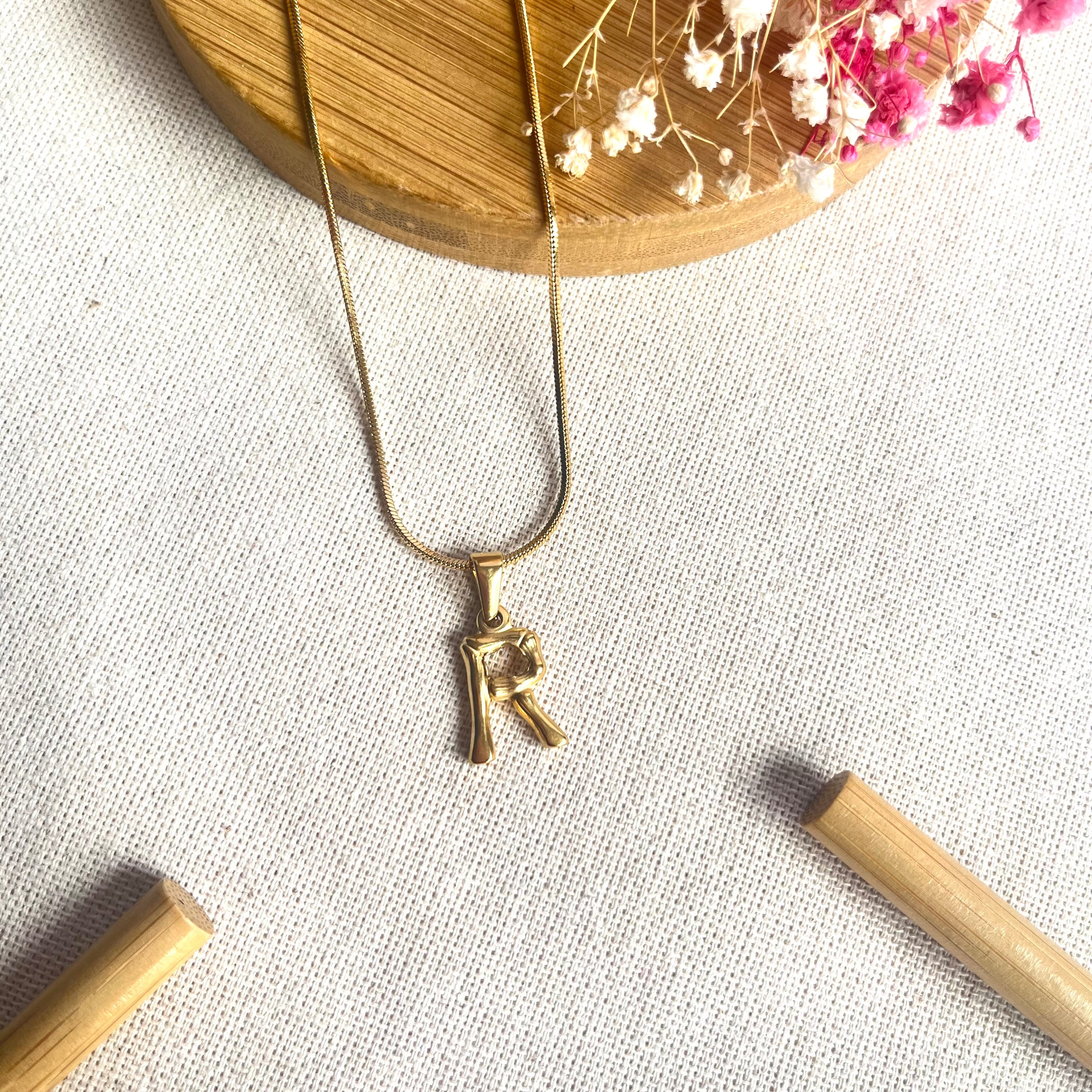 Just lil things Alphabet Artificial Gold necklace