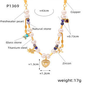 Multicolor Stone Collarbone Gemstone Necklace jltn1154