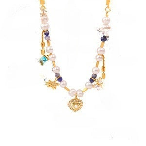 Multicolor Stone Collarbone Gemstone Necklace jltn1154