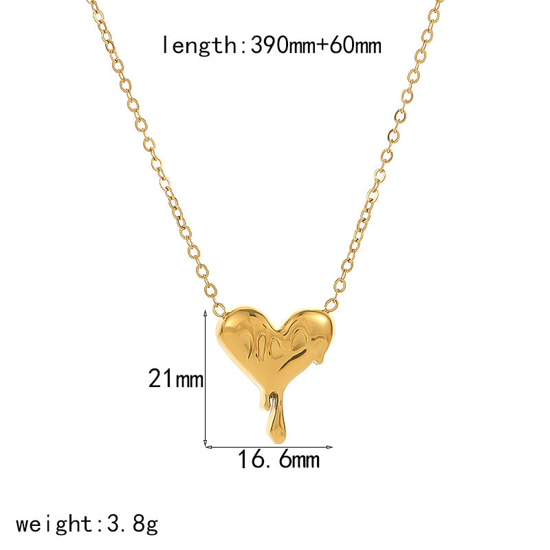 Heart Dripping Gold Necklace JLTN1203