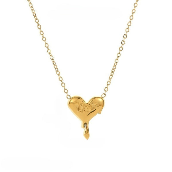 Heart Dripping Gold Necklace JLTN1203