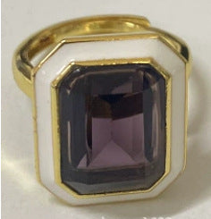 Rectangular Shaped Emerald Cut Purple Rings JLTR0373