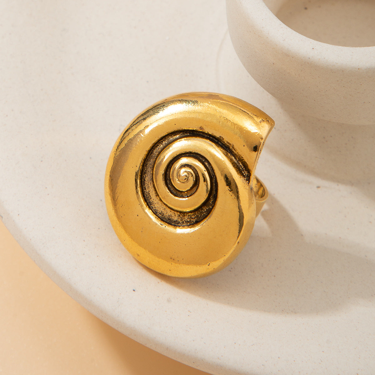 Spiral Snail Shell Gold Rings JLTR0376