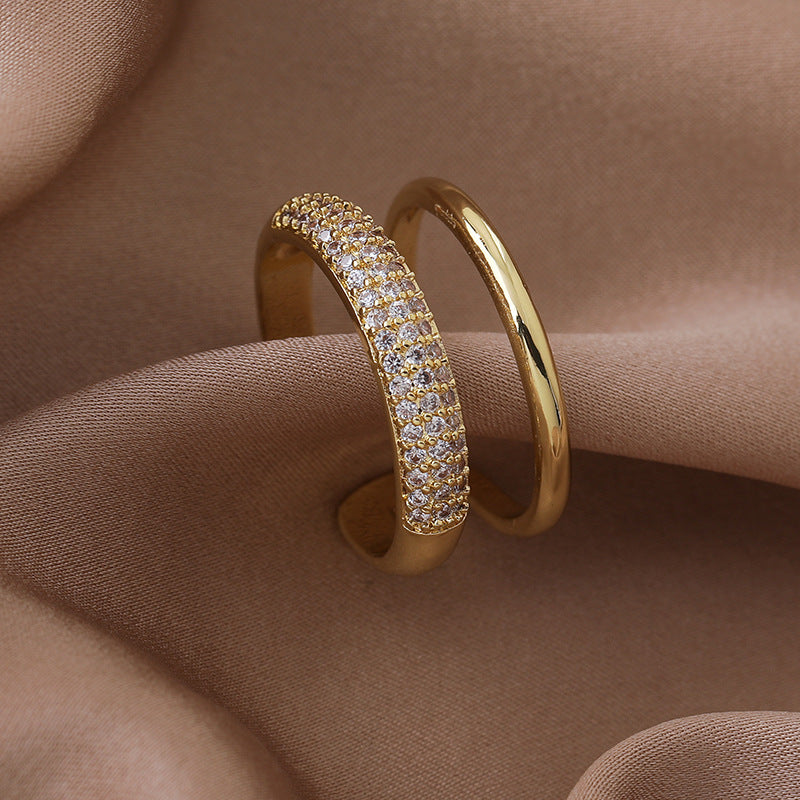 Sparkling Studded Open Gold Rings JLTR0385