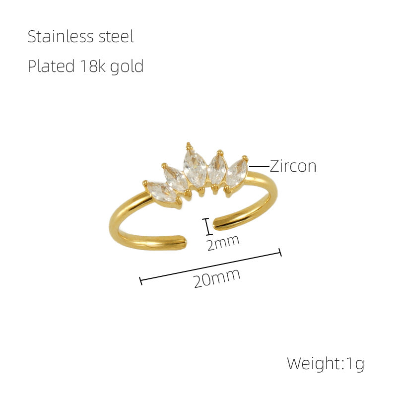 Gold Plated Penta Zircon Gold Rings JLTR0422