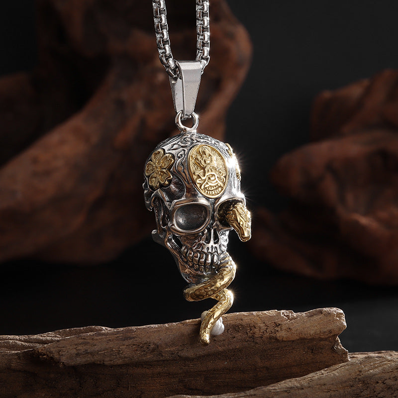 Skull Snake Pendant Multicolor Neckace MN0025