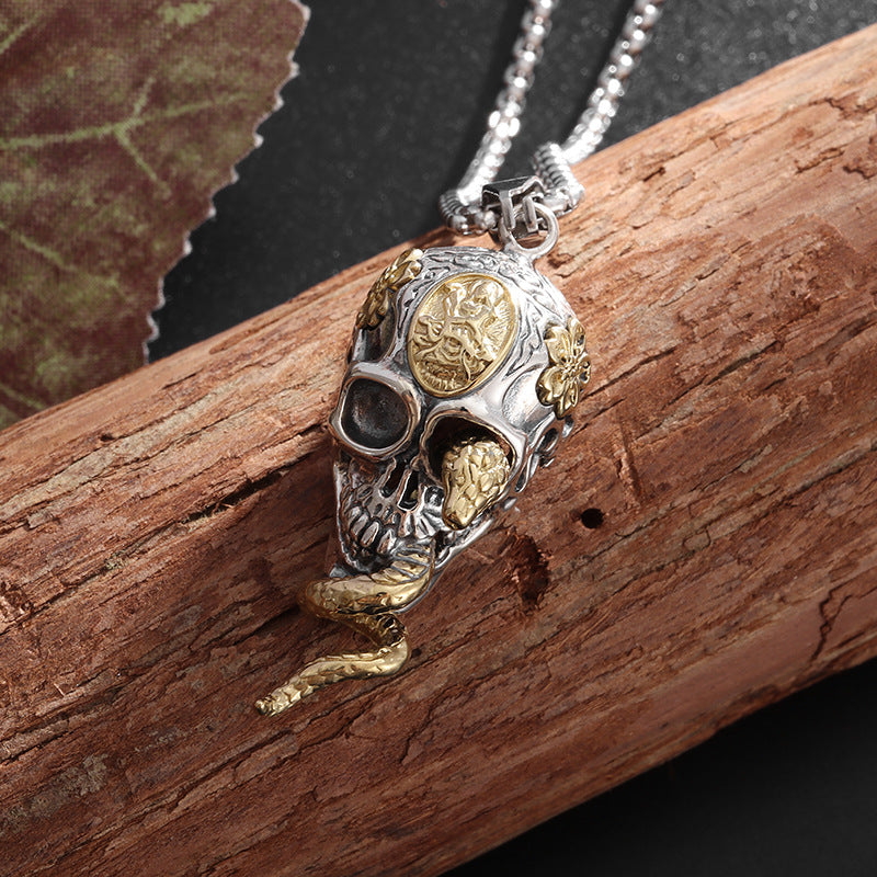 Skull Snake Pendant Multicolor Neckace MN0025