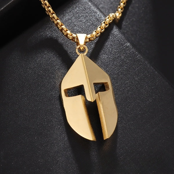 Spartan Mask Pendant Gold Necklace MN0026