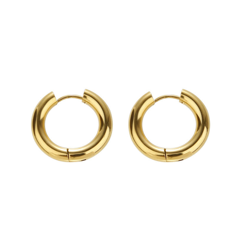 Classic Gold Chunky Hoop Earrings jlt11678