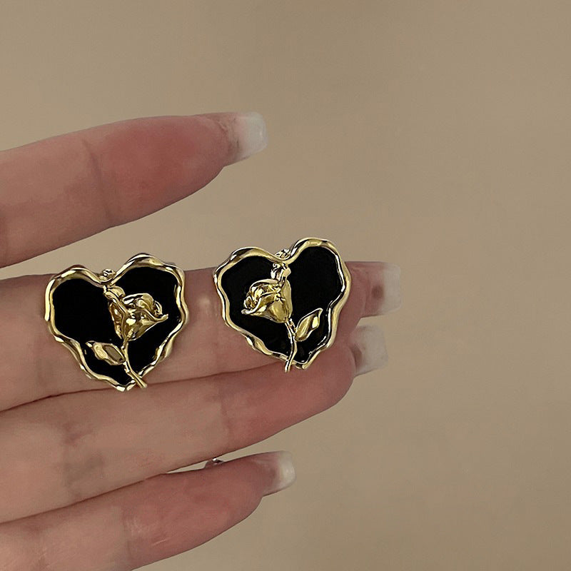 Just Lil Things Black Pin Earrings jlt11928