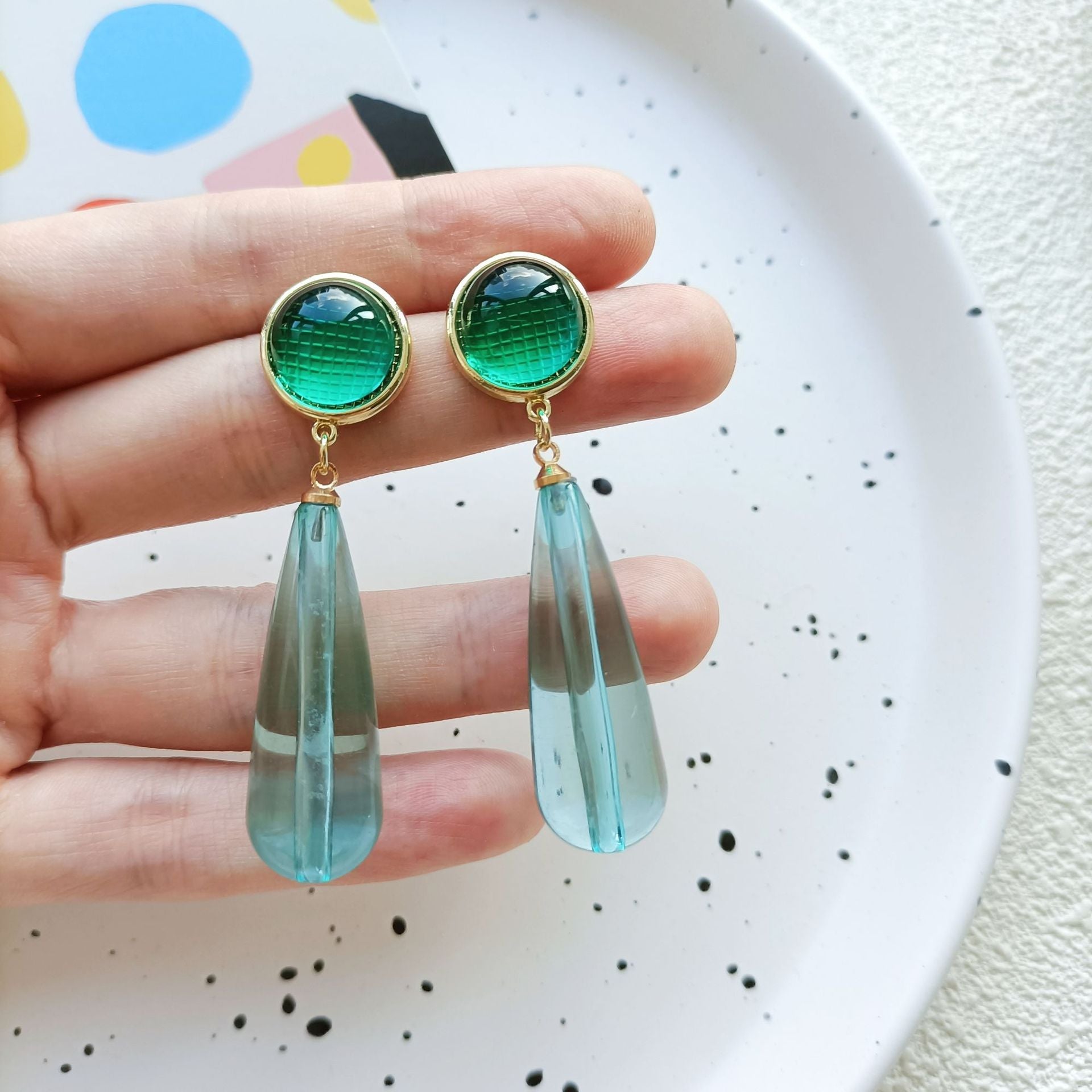 Just Lil Things Green Pin Earrings jlt11992