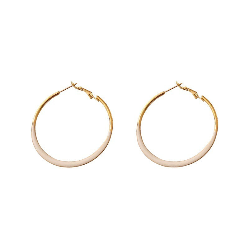 Just Lil Things White  Hoop Earrings jlt11994