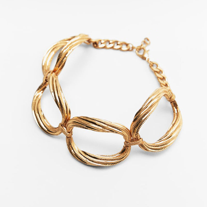 Chunky Gold Open Link Bracelet – Bold Statement Chain for Modern Elegance jltn0575