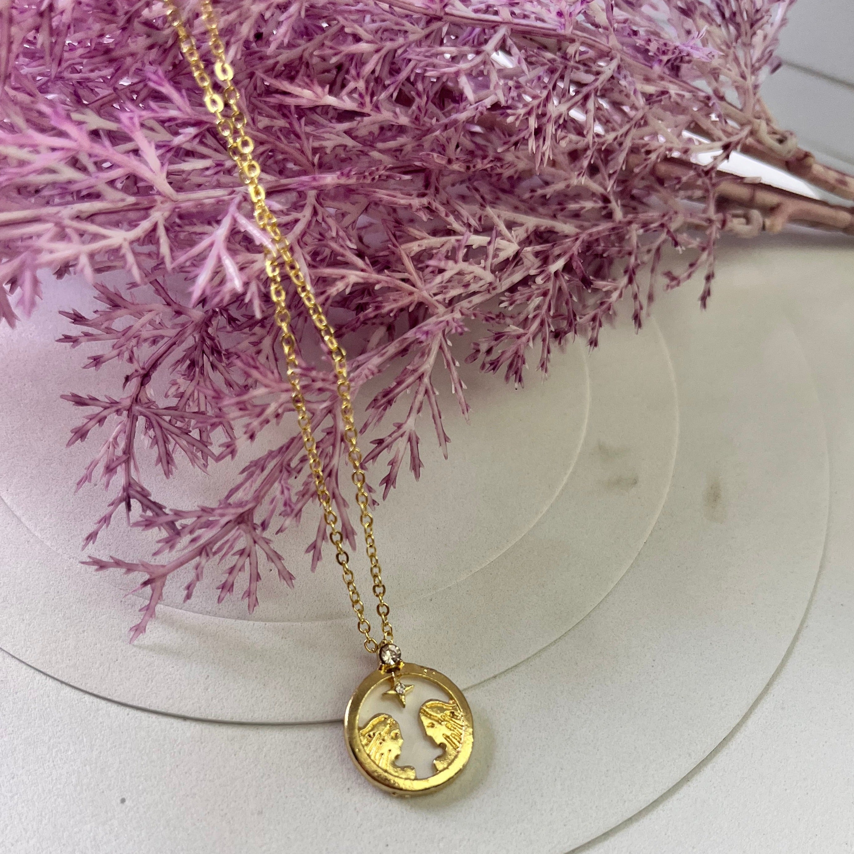 Zodiac-Inspired Gold-Plated Necklace – Astrology Pendant for All Star Signs